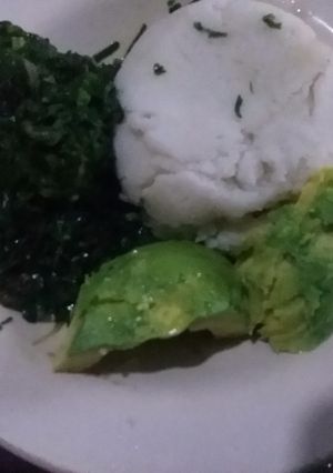 A picture of Spinach Ugali.