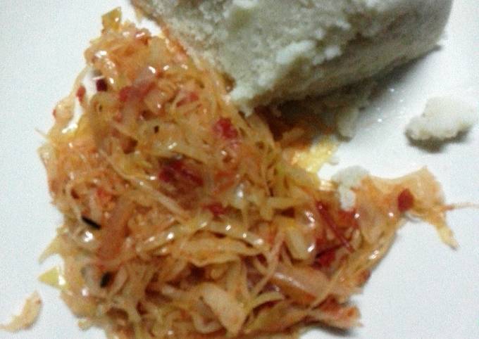 Fried Cabbage With Ugali Recipe By Martinodhiambo Cookpad