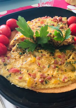 Tejes, szines omlett recept fotója