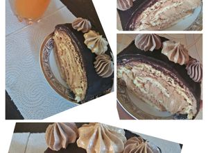 صورة لوصفة رولي الشوكولاته 🍫 بكريمة القهوة ☕ وكريمة الزبدة