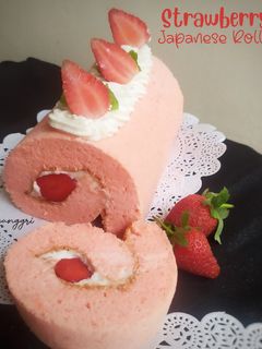 Foto resep Strawberry Japanese Roll Cake