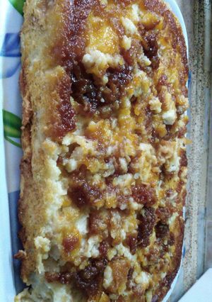 Una foto de Budín de pan delicioso