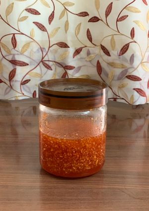 A picture of Kachche aam ka meetha achar/ Pickle.