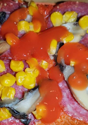 O poză a rețetei Pizza pe felii de pâine 🍕.