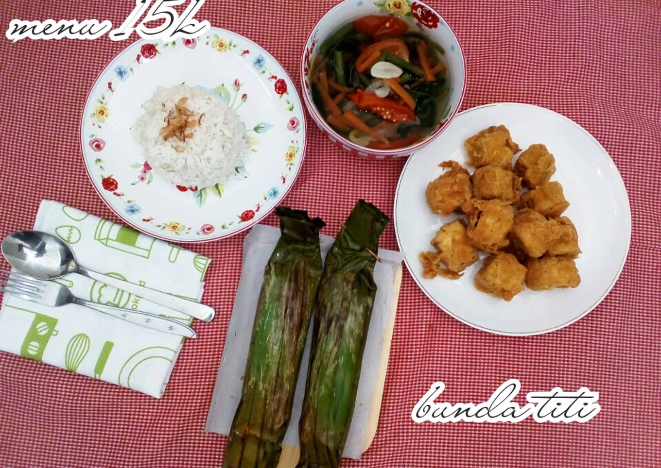 259. Hemat Menu 15k: Sayur asem, Pepes ikan en tahu krispi