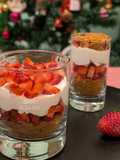 Biscoff strawberry cheese cake in glass