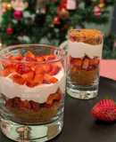 Biscoff strawberry cheese cake in glass