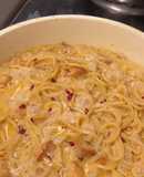 Cream chicken spaghetti