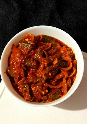 A picture of Bhindi Do Pyaza.