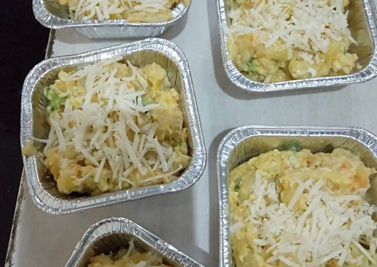 Proses mengolah #MPASI Makaroni skotel Kukus yang sempurna