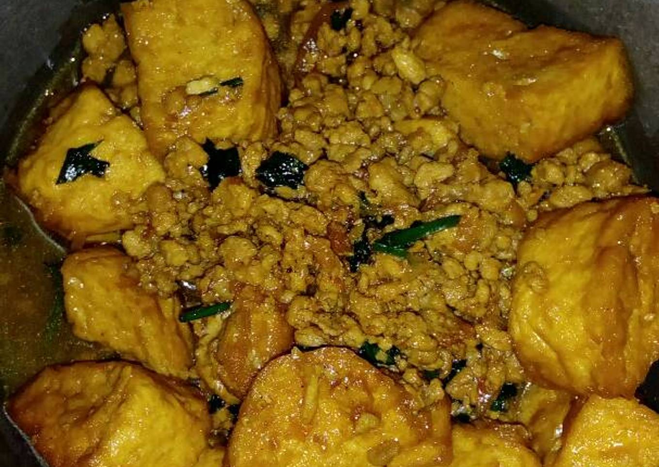 Tahu kecap babi cincang (pork, no halal)
