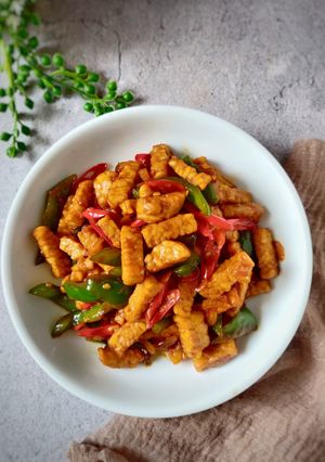 Foto resep Oseng Tempe dan Paprika Hijau