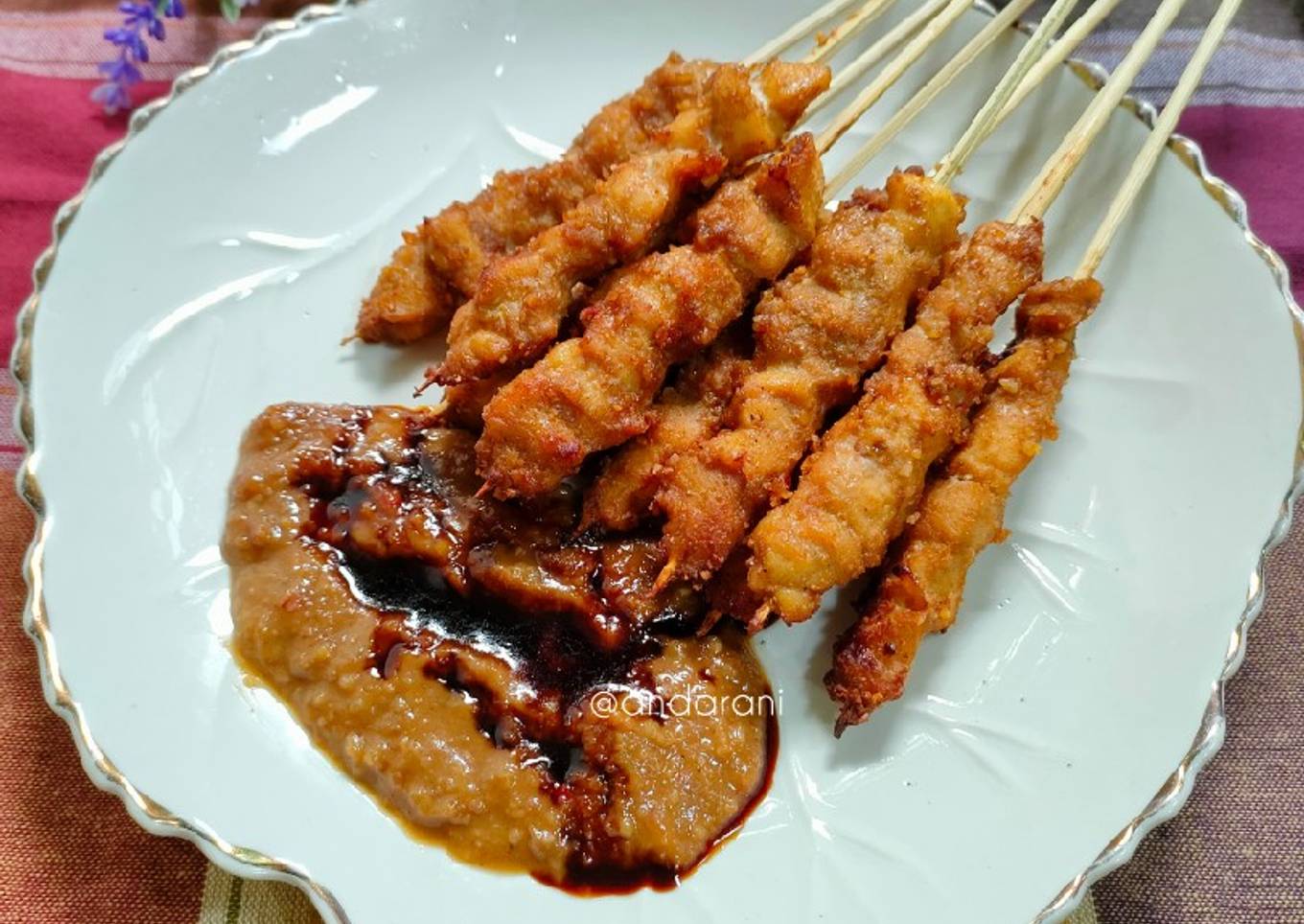 Sate ayam Teflon (Bumbu Kacang)