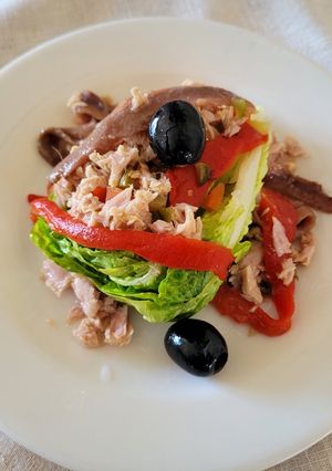 Una foto de Ensalada de verano, muy suave sin sal, sin aceite y facilísimo