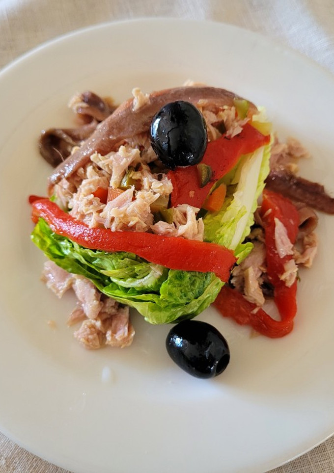 Una foto de Ensalada de verano, muy suave sin sal, sin aceite y facilísimo