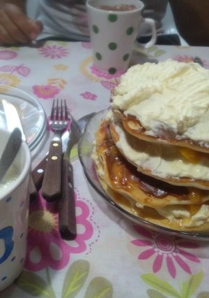 Una foto de Mini torta de hotcakes MUY fácil!