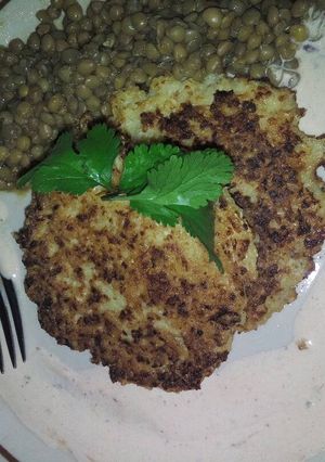 Una foto de Tortitas de coliflor y avena