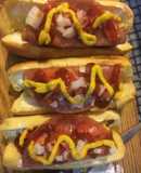 Hot dog casero con pan blanco, bolillo o media noche