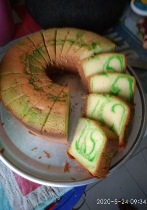 Foto resep Bolu marmer pandan