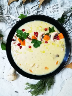 عکسی از دستور سوپ شير و قارچ...