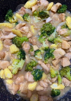 Foto resep Cah ayam brokoli jagung