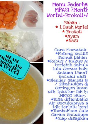Foto resep MPASI 7 Bulan+ Wortel, Brokoli & Ayam Ala Bunda Ika