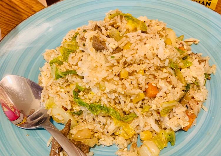 Panduan Membuat Nasi Goreng Sapi with Veggies 🌶🌽 Super Enak