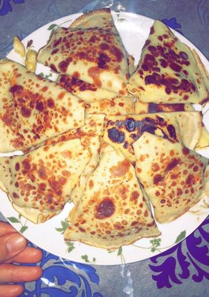 صورة لوصفة كريب مالح بحشوة تشهي 😍