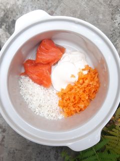 Foto resep MPASI 6M+ (bubur salmon wortel)