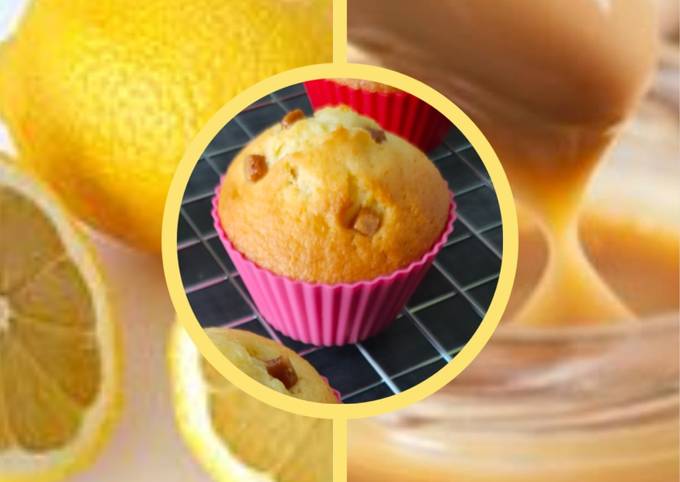 Muffins moelleux citron, confiture de lait