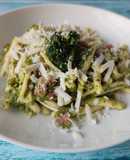Maccheroni freschi con broccoletti siciliani, salsiccia