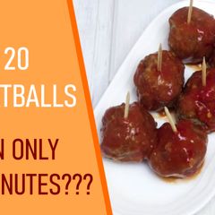 A picture of Hosting guests? Serve up 20 meatballs with sauce in just 10 minutes! Quick and delicious! 😋🍅🕒👨‍🍳🍽️.