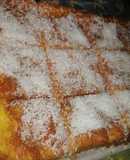 Torta de vainilla con coco y dulce de leche