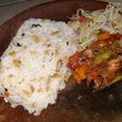 Nasi tutug tempe sambal mentah