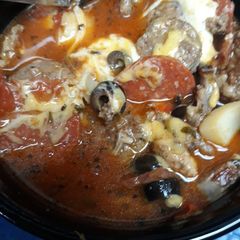 A picture of Pizza Topping Soup.