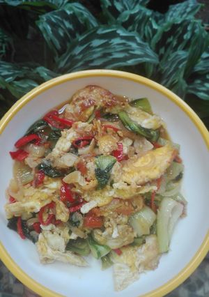 Foto resep Tumis sawi orek telur