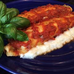 A picture of Three Cheese, Spinach and Ham Cannelloni.
