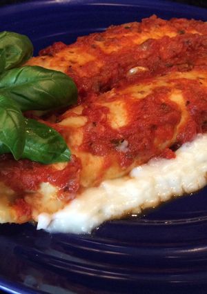 A picture of Three Cheese, Spinach and Ham Cannelloni.