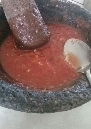 Una foto de Salsa de molcajete