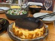 A picture of basque cheesecake