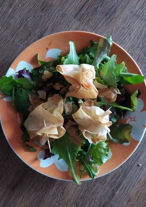 Une photo de Brick surprise au fromage avec sa salade 🥗