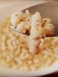 Passatelli con albumi e semi di papavero