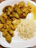 Pollo e carciofi al curry con riso