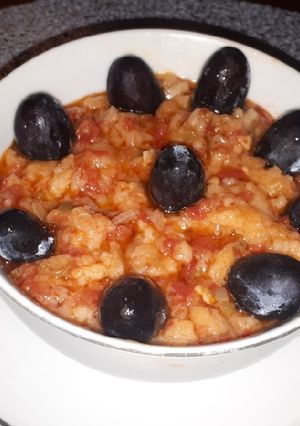 Una foto de Sopa de tomate con uva