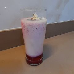A picture of Badaam pink lady shake.