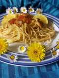 Spaghetti al limone con bocconcini di pollo