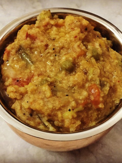 A picture of Sambhar rice.
