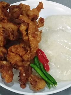 รูปของ ข้าวเหนียวหนังไก่ทอด