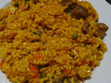 Arroz con verduras y ternera. Dieta