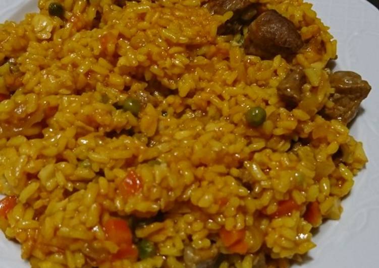 Recipe of Favorite Arroz con verduras y ternera. Dieta